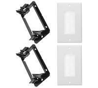 HOLIDYOYO Set 4 Pezzi Piastra a Parete Spazzola Passacavi e Staffa di Montaggio, Pannello di Ingresso Cavi per Gestione Filo in Casa, Ufficio e Spazi Commerciali, Installazione Facile