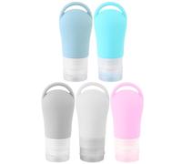 HOLIDYOYO Set 5 Flaconcini da Viaggio 60ml in Silicone Riutilizzabili per Cosmetici Bocca Larga per Viaggio e Trasferta