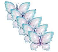 HOLIDYOYO Set 5 Palloncini in Foil a Forma di Farfalla Blu Decorazioni per Feste e Addio al Nubilato Palloncini Gonfiabili in Alluminio per Foto e Party all'Aperto
