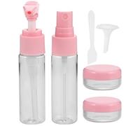 HOLIDYOYO Set di Contenitori Cosmetici da Viaggio 30ml e 10g in Plastica Rosa Spray Nebulizzatore Fine Compatto per Profumo e Viso, per Viaggi