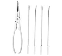 HOLIDYOYO Set Utensili per Granchi e Aragoste in Acciaio Inossidabile Argento Pinze e Forchette per Estrarre Carne da Parti Difficili, per Mangiare Frutti di Mare