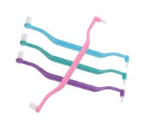 HOLIDYOYO Spazzolini Interdentali a Doppio Lato 4 Pezzi in Plastica Setole Piccole Curva Manico per Pulizia Precisa e Accesso Migliorato a Zone Difficili Regalo per Casa e Festa