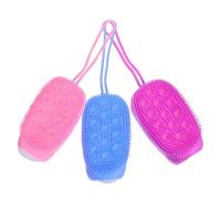 HOLIDYOYO Spugne in Silicone per Doccia Set da 3 Cordino per Appendere, Spazzola Scrub Corpo Doppia Faccia Morbida per Esfoliazione e Pulizia Profonda in Viaggio e Bagno