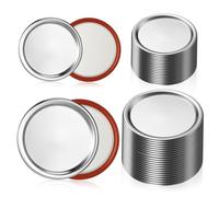 HOLIDYOYO Tappi Barattoli 70mm, Coperchi per Barattoli Mason in Latta Argento, 48 Pezzi, Facili da Installare, Resistenti a Deformazioni e Strappi