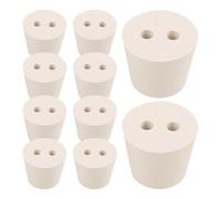 HOLIDYOYO Tappi in Gomma Conici per Laboratorio Doppio Foro Diametro 28 MM Set da 10 Pezzi Sigillanti per Provette e Bottiglie Resistenti e Riutilizzabili per Esperimenti Chimici