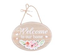 HOLIDYOYO Targa in Legno Scritta Benvenuto Decorazione Per Porta d Ingresso Stile Pastorale Appendibile Alla Porta o Parete Arredamento Per Casa e Locali