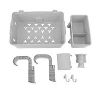 Holigie Accessori per Piscine Fuori Terra, Cestino a Bordo Piscina con portabicchieri per Giocattoli e organizzatore di Bevande (Grey)