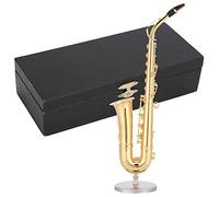 Holigie Adornos de saxofón, decoración en Miniatura, Mini Instrumento Musical, Modelo, Mini Instrumento Musical, réplica, Adorno navideño, artesanía, 19 cm