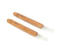 Holigie Dreadlocks Kit de Ganchillo, 3 Ganchos 2 Ganchos Vástago de bambú Aguja de Acero Inoxidable Trenza Herramientas para el Cabello Ropa para el hogar Suministros para Hacer