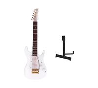 Holigie Guitarra eléctrica en miniatura, mini instrumento de madera modelo instrumento musical réplica coleccionable adecuado para s adornos modelo decoración del hogar ornamento