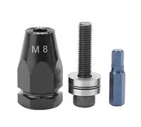 Holigie M5/M6/M8/M10 pneumatic rivet gun,pneumatic rivet nut installer kit quick change for pneumatic rivet gun blind thread insertion tool with pull out connector (Hexagonal straight handle M8)