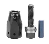Holigie M5/M6/M8/M10 pneumatic rivet gun,pneumatic rivet nut installer kit quick change for pneumatic rivet gun blind thread insertion tool with pull out connector (Hexagonal straight handle M10)