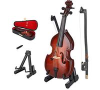 Holigie Mini Adornos de Bajo, Modelo de Instrumento Musical pequeño de Madera Mini Instrumento Musical Mesa Centro de Mesa Manualidades Decoración del hogar 10 cm