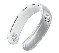 Holigie Ventilatore da collo, ventilatore indossabile da collo regolabile a cinque core silenzioso ricaricabile tramite USB per dieci volte per freddo per attività all'aperto, campeggio, (Bianca)