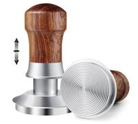 HOLIHOKY Tamper 51 mm, 30 lbs, pressa per caffè con base in acciaio inox, pressa per espresso con molla per portafiltro Delonghi, legno