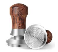HOLIHOKY Tamper 51 mm, pressacaffè a molla con fondo filettato in acciaio inox 304, con manico in legno