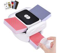 Holiky Mischia Carte Automatico a 2 Mazzi, Mescolatore Carte Ricaricabile con modalità Auto e Manuale Tocco, Mescolatore Elettrico da Poker per Uno, Skip-Bo, Phase 10 Giochi per Feste