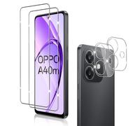 Holilo 2+2 Pezzi Vetro Temperato Pellicola per OPPO A40 4G/OPPO A40M 4G/A60 5G Pellicola Protettiva e Pellicola Fotocamera, Pellicola Durezza 9H Protezione Schermo HD Anti-graffio Anti-Impronta