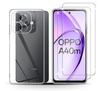 Holilo Cover +2 Pezzi Vetro Temperato Pellicola per OPPO A40 4G/OPPO A40M 4G/A60 5G, Anti-graffio Antiurto Tocco Morbido Protezione Custodia Protettiva Durezza 9H Pellicola Protettiva