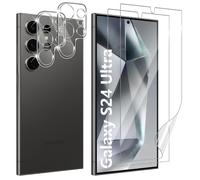 Holilo Pellicola Soft TPU per Samsung Galaxy S24 Ultra 5G Vetro Temperato Pellicola Protettiva e Pellicola Fotocamera 2+2 Pezzi, Durezza 9H Protezione Schermo HD Anti-graffio Anti-Impronta