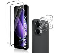 Holilo Per Oppo Reno 13 Pro 5G Vetro Temperato + Fotocamera Posteriore Protector,【2+2 Pezzi】 9H Durezza ai Graffi Resistente Vetro Temperato Membrana, Senza Bolle HD Protezione Dcrran CaméRa Film