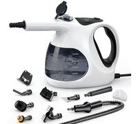 Holilo Pulitore a Vapore Portatile, Calore Istantaneo 5 Secondi, 400 ml Serbatoio Trasparente, Facile Riempire, Solo 0.92 kg, 10 Accessori, Multiuso Pressurizzato Pulitore Steam Cleaner Casa