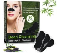 Holilo Strisce puntini neri naso, 80 pezzi carbonio-strisce nasali, strisce nasali per la pulizia profonda, mantenere la pelle chiara e stringere i pori, per punti neri per tutti i tipi di pelle