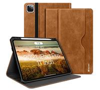 HOLIMET Custodia per iPad Pro 11 2022/2021/2020/2018 (4/3/2/1. Gen) con Pencil Holder, Supporta la Carica di Pencil 2, Auto Svegliati/Sonno, Angoli Multipli Stand Smart Folio Case (Castano)