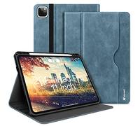HOLIMET Custodia per iPad Pro 11 2022/2021/2020/2018 (4/3/2/1. Generazione) con Pencil Holder, Supporta la Carica di Pencil 2nd Gen, Auto Svegliati/Sonno, Angoli Multipli Stand Smart Folio Case (Blu)