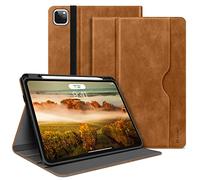 HOLIMET Custodia per iPad Pro 12.9 2022 6 Generazione, 2022/2021/2020/2018 (6a/5a/4a/3a Gen) Smart Cover con Pencil Holder per Pencil 2, Auto Svegliati/Sonno Case per iPad Pro 12.9 Pollici (Marrone)