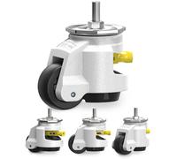 HOLKIE Ruote girevoli con stelo Set di 4 carichi pesanti, ruote retrattili M12 e 1/2" e dimensioni della vite, ruote regolabili per mobili, banchi da lavoro, macchine, capacità totale 1500 kg