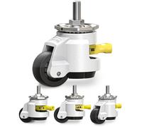 HOLKIE Ruote girevoli con stelo Set di 4 carichi pesanti, ruote retrattili M12 e 1/2" e dimensioni della vite, ruote regolabili per mobili, banchi da lavoro, macchine, capacità totale 1000 kg