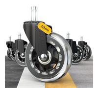 HOLKIE Ruote Sedia Ufficio Set di 5 Rotelle per Mobili 10x22mm Trasparente Ruote Sedia Ufficio Parquet e Pavimenti Duri Ultra Silenziose