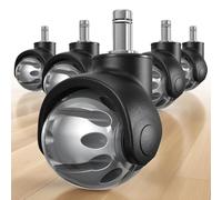 HOLKIE Ruote Sedia Ufficio Set di 5 Rotelle Universali per Mobili per Parquet e Pavimenti 11x22mm Grigio Rotelle Girevoli per Sedia in Gomma Ufficio Duri Ultra Silenziose Liscio Adatto