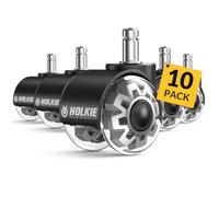 HOLKIE Set di 10 Ruote per Sedia da Ufficio 11x22mm - Rotelle in Morbida Gomma per Parquet e Pavimenti Duri - Silenziose e Anti-Graffio - Ricambi Universali per Sedie Ufficio Grigio