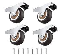 HOLKIE Set di 4 Piccole Ruote Per Mobili Fisse Da 32 mm, non girevoli, ruote in gomma per mobili a Silenziose,Rotelle Ideali per Cassette in Legno Vintage, Capacità Totale di 45 kg.