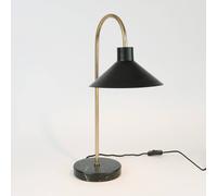 Holländer Lampada da tavolo Oktavia, nero/oro, altezza 58 cm, marmo Holländer