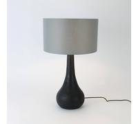 Holländer Lampada da tavolo RODOLFO, nero/grigio, altezza 63 cm, legno/chintz Holländer