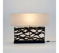 Holländer Lampada da tavolo TREMITI NERO nero/beige, altezza 67 cm, legno/tessuto Holländer