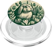 Holland Lop Coniglio Coniglio Botanico Vintage Fiore Artistico PopSockets PopGrip per MagSafe
