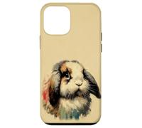Holland Lop Coniglio Coniglio Tri Colori Vintage Artistico Custodia per iPhone 12 mini