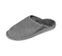 Hollert Donna Merino Pantofole IN Pelle Di Agnello Grigio Vera