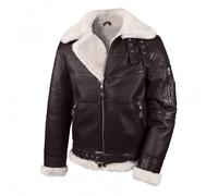 Hollert Uomo Giacca IN Pelle Di Agnello B16 Modello 1 Espresso/Bianco Invernale