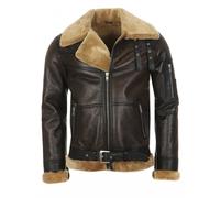 Hollert Uomo Giacca IN Pelle Di Agnello B16 Modello 3 Noce/Cappuccino Vera Pelle