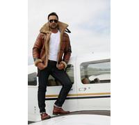 Hollert Uomo Giacca IN Pelle Di Agnello B16 Modello 5 Castagno/Cappuccino Vera