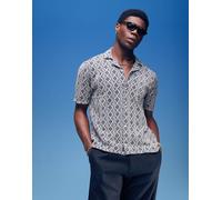 Hollister - Camicia a maniche corte all'uncinetto nero misto con incrocio M