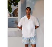 Hollister - Camicia a maniche corte bianca testurizzata-Bianco S