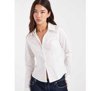 Hollister - Camicia a maniche lunghe bianca con polsini svasati allacciata in vita-Bianco XXS
