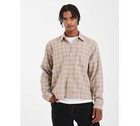 Hollister - Camicia a maniche lunghe in flanella marrone a quadri-Verde 2XL