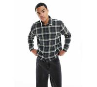 Hollister - Camicia a maniche lunghe in flanella nera a quadri-Nero 2XL